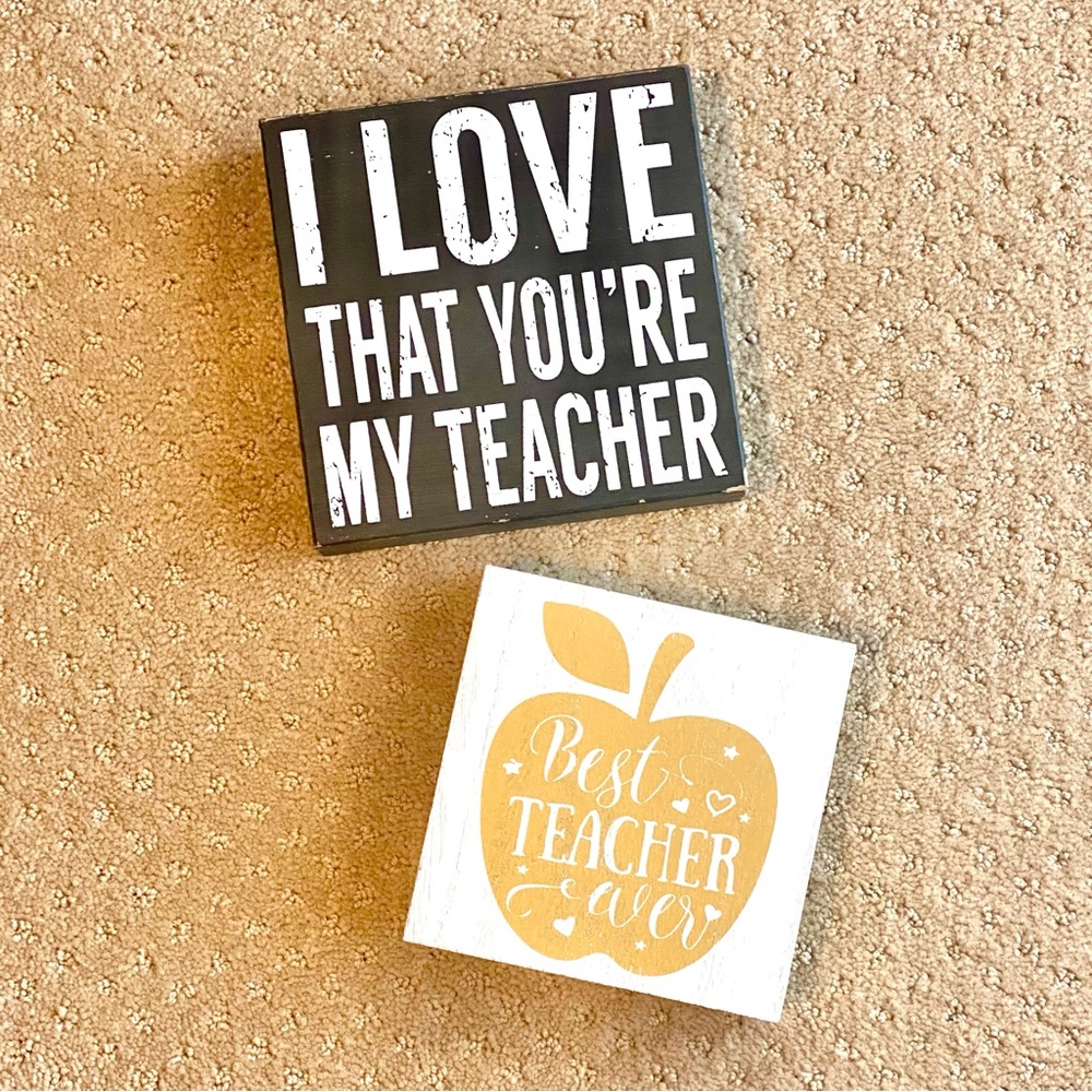 teacher signs (set of 2)